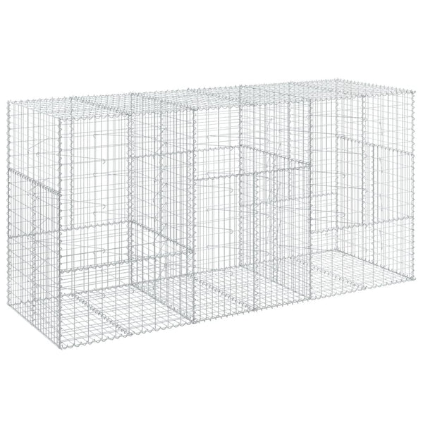 vidaXL Gabion with Lid 300x100x150 cm Galvanized Iron