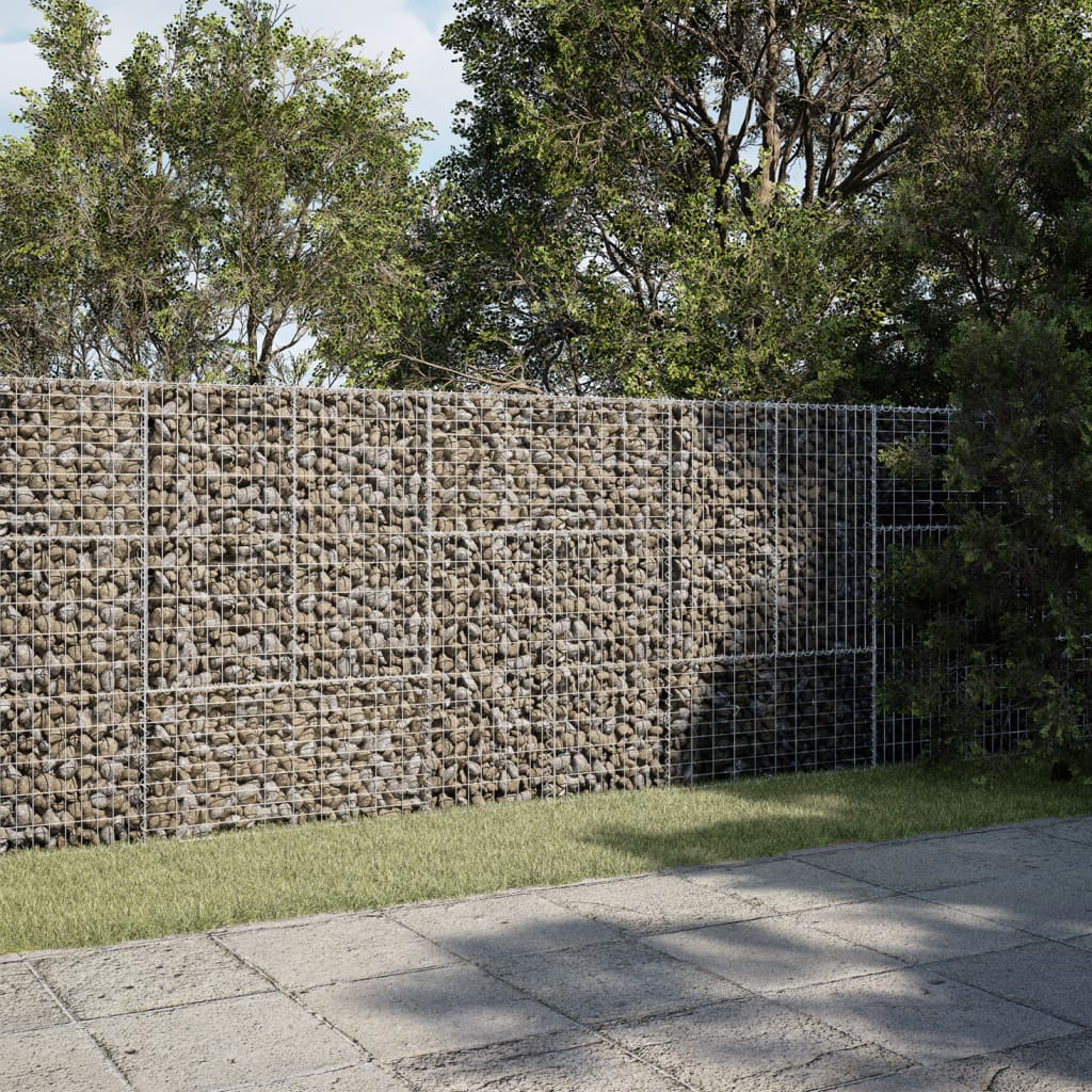 vidaXL Gabion with Lid 300x100x150 cm Galvanized Iron