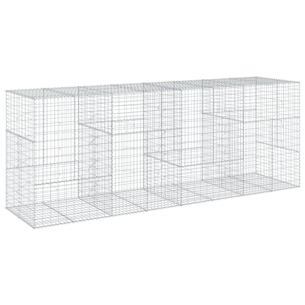 vidaXL Gabion with Lid 400x100x150 cm Galvanized Iron