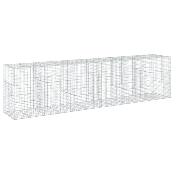 vidaXL Gabion Raised Garden Bed 600x100x150 cm Galvanized Iron