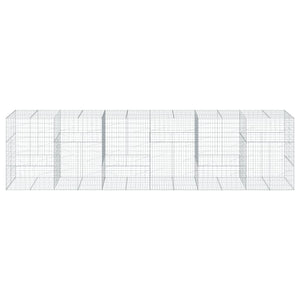 vidaXL Gabion Raised Garden Bed 600x100x150 cm Galvanized Iron