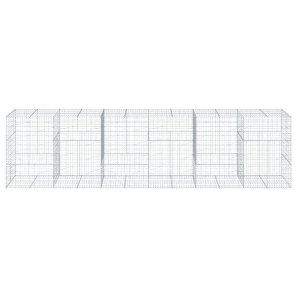 vidaXL Gabion Raised Garden Bed 600x100x150 cm Galvanized Iron