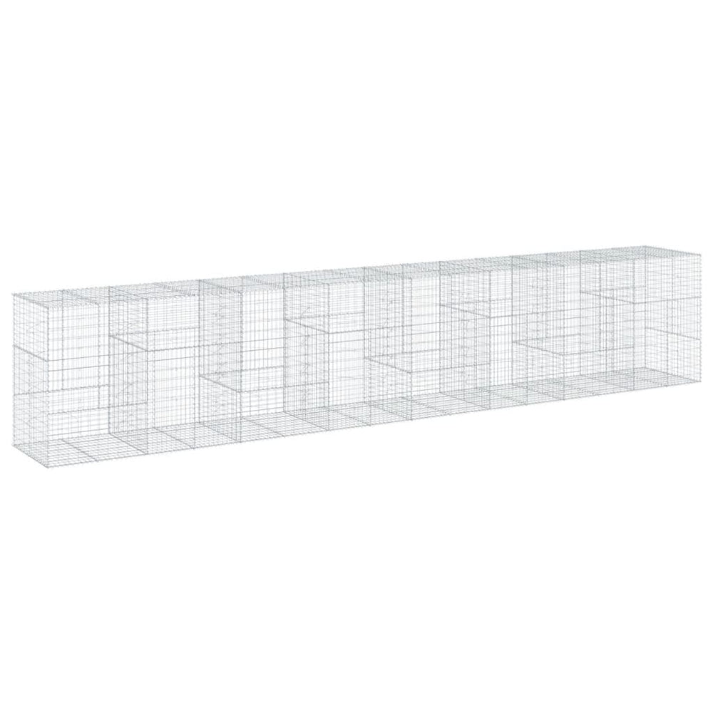 vidaXL Gabion with Lid 800x100x150 cm Galvanized Iron
