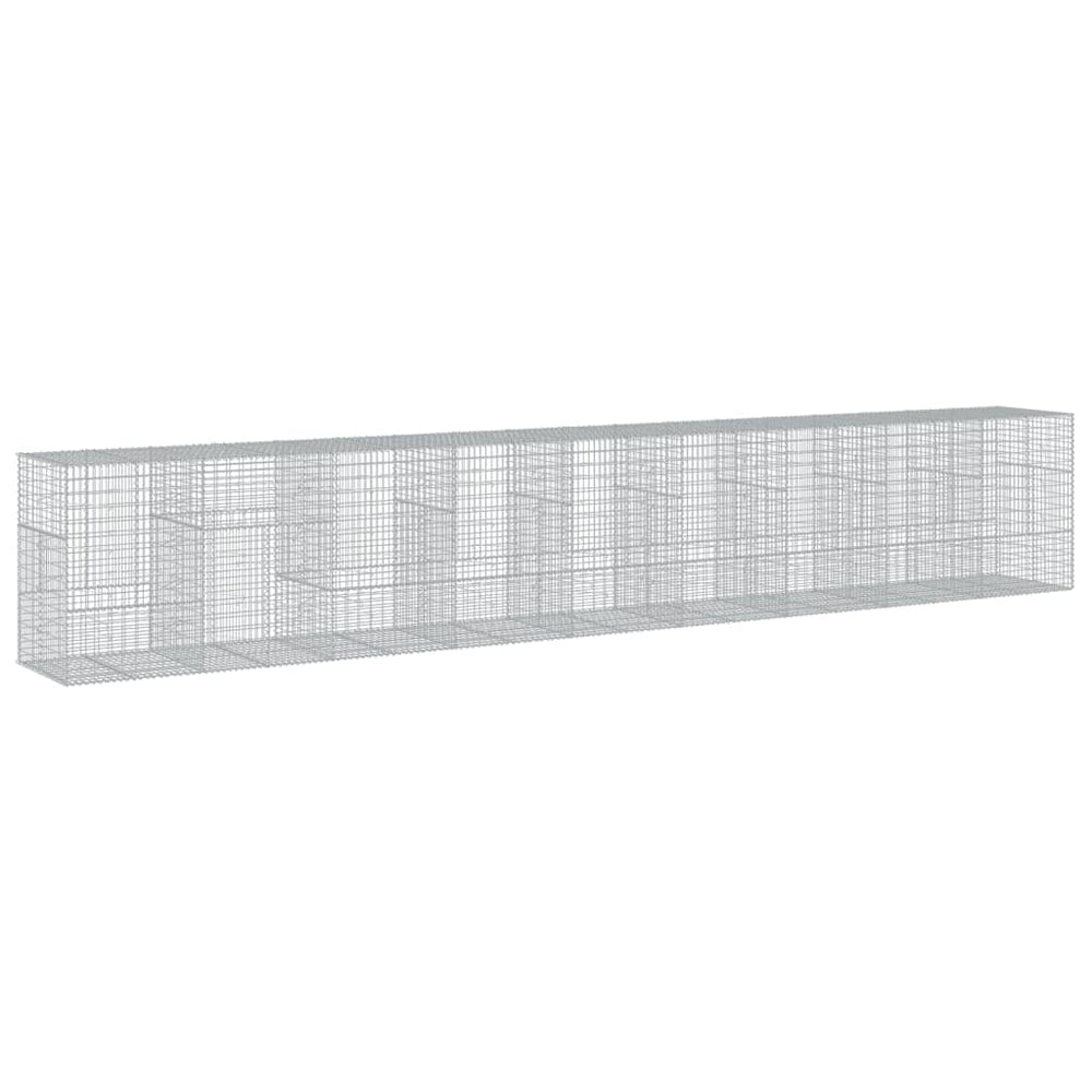 vidaXL Gabion Raised Bed with Cover 900x100x150 cm Galvanised Iron