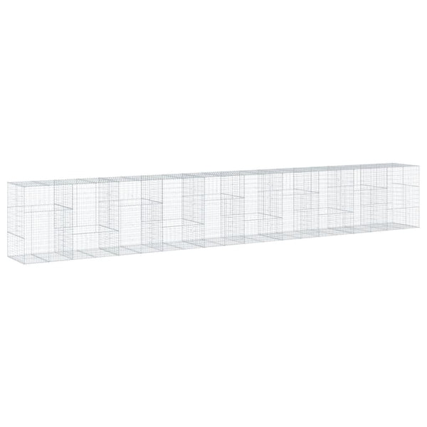 vidaXL Gabion with Lid 1000x100x150 cm Galvanized Iron