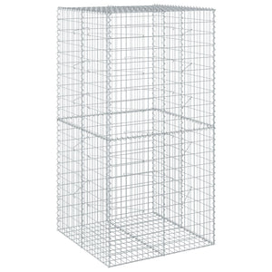 vidaXL Gabion with Lid 100x100x200 cm Galvanised Iron