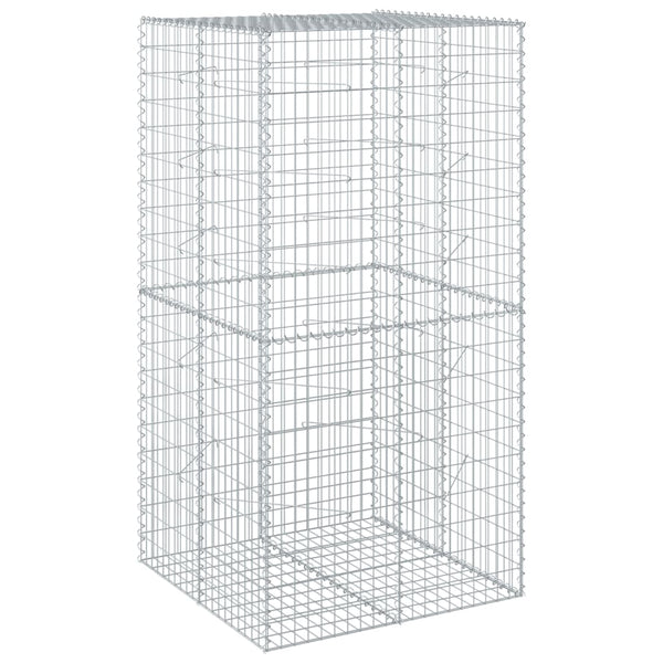 vidaXL Gabion with Lid 100x100x200 cm Galvanised Iron