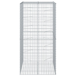 vidaXL Gabion with Lid 100x100x200 cm Galvanised Iron