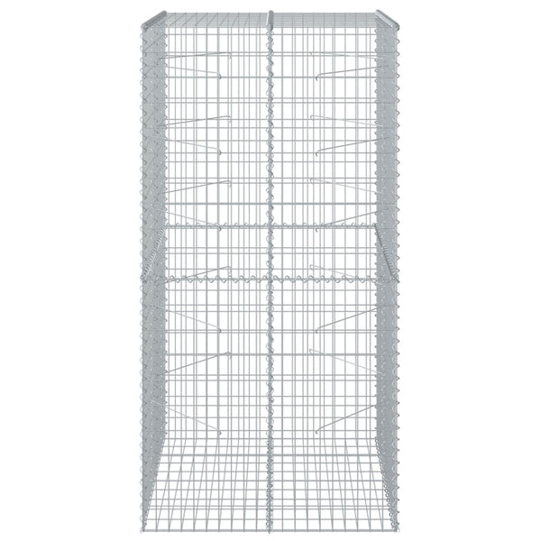 vidaXL Gabion with Lid 100x100x200 cm Galvanised Iron