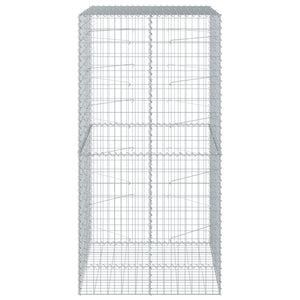 vidaXL Gabion with Lid 100x100x200 cm Galvanised Iron