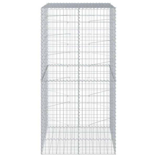 vidaXL Gabion with Lid 100x100x200 cm Galvanised Iron