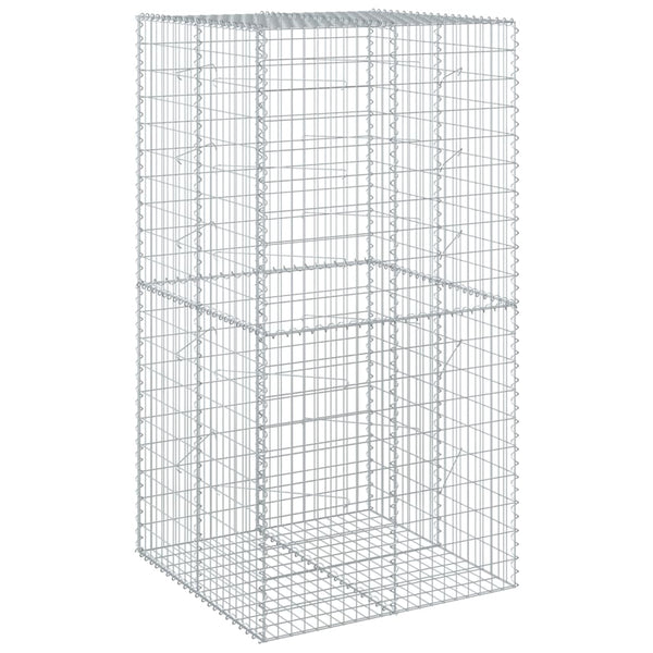 vidaXL Gabion with Lid 100x100x200 cm Galvanised Iron