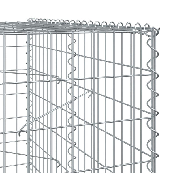 vidaXL Gabion with Lid 100x100x200 cm Galvanised Iron