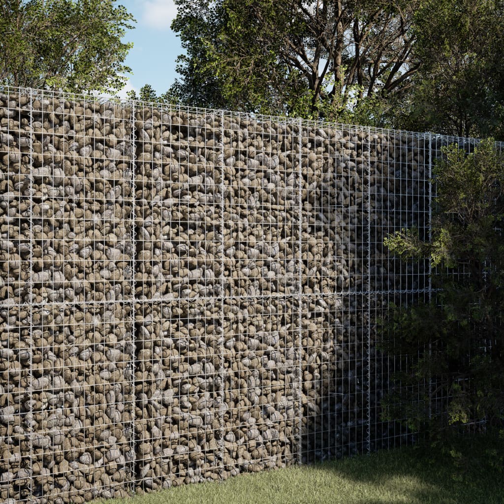 vidaXL Gabion with Lid 100x100x200 cm Galvanised Iron