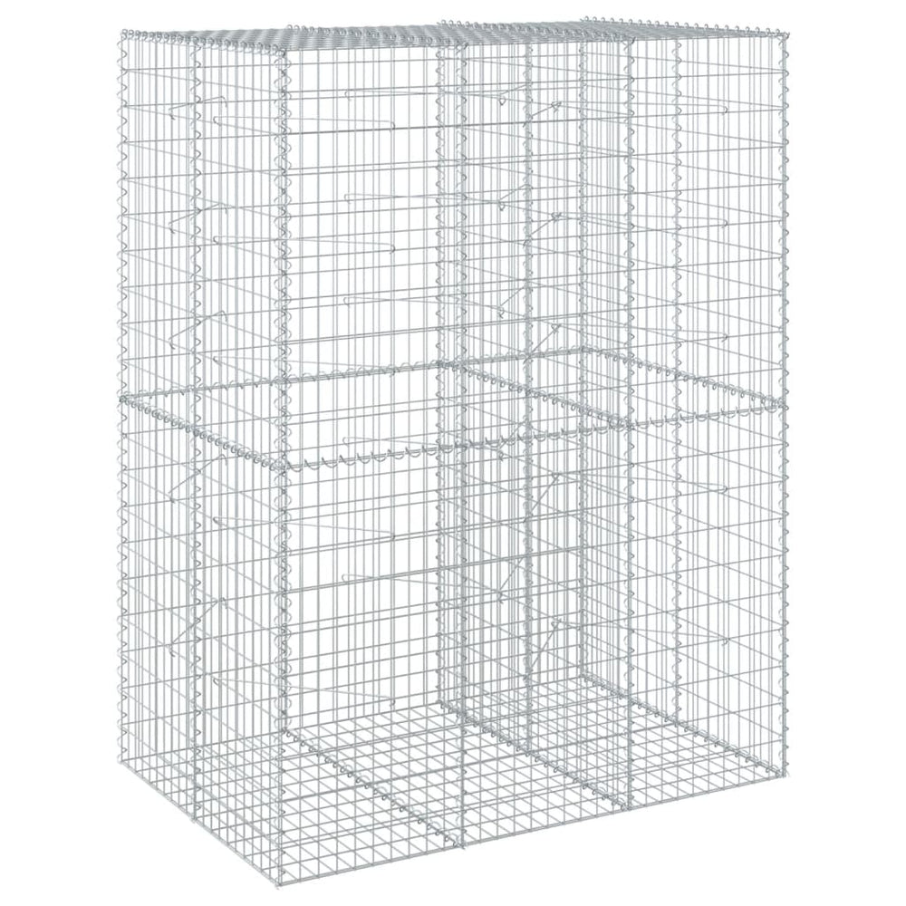 vidaXL Gabion with Lid 150x100x200 cm Galvanized Iron