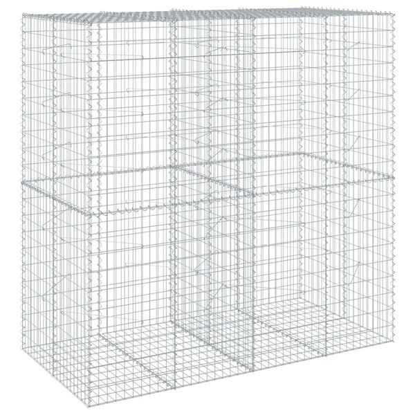 vidaXL Gabion with Lid 200x100x200 cm Galvanized Iron