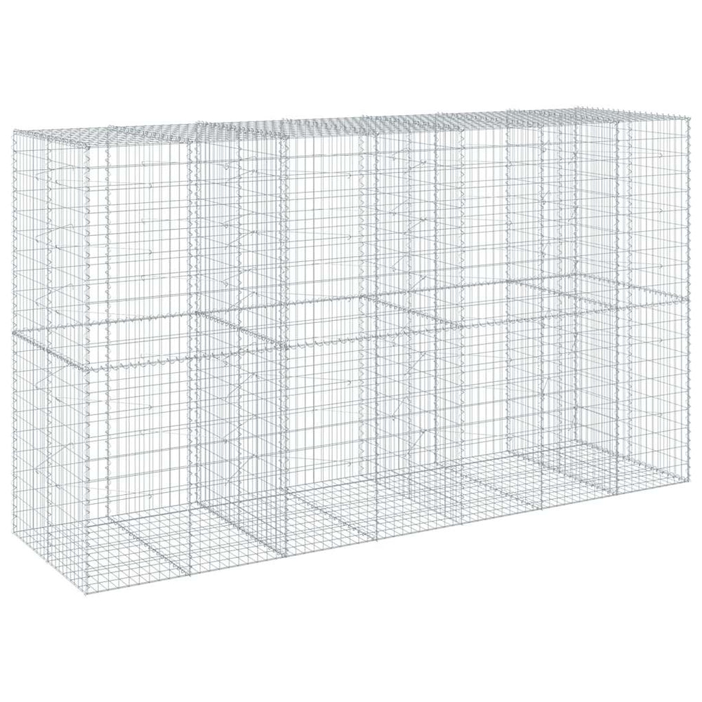 vidaXL Gabion with Lid 350x100x200 cm Galvanized Iron