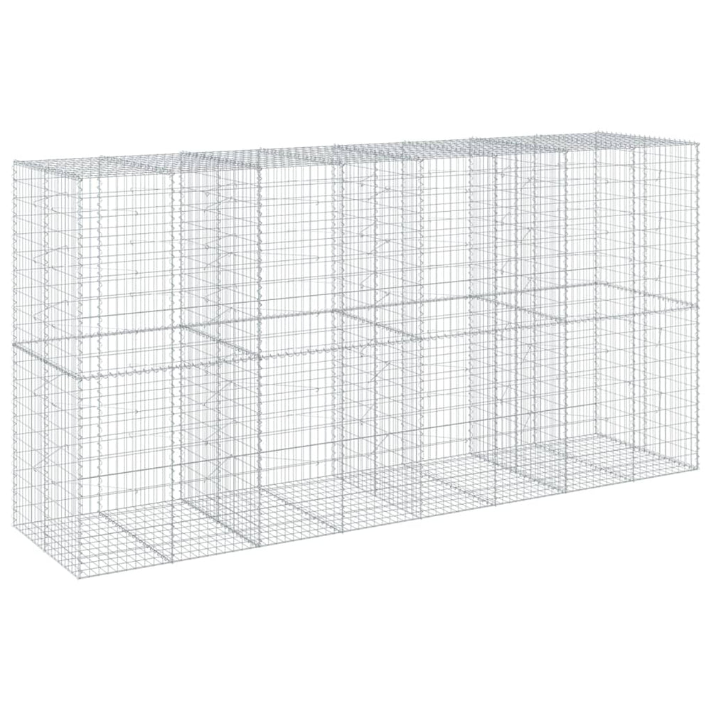 vidaXL Gabion with Lid 400x100x200 cm Galvanised Iron