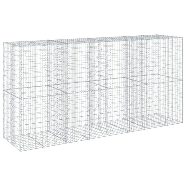 vidaXL Gabion with Lid 400x100x200 cm Galvanised Iron