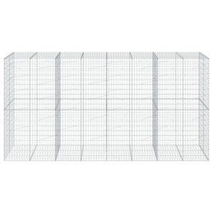 vidaXL Gabion with Lid 400x100x200 cm Galvanised Iron