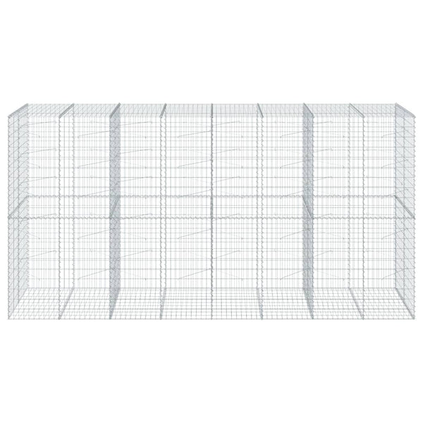 vidaXL Gabion with Lid 400x100x200 cm Galvanised Iron