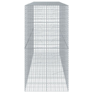 vidaXL Gabion with Lid 400x100x200 cm Galvanised Iron