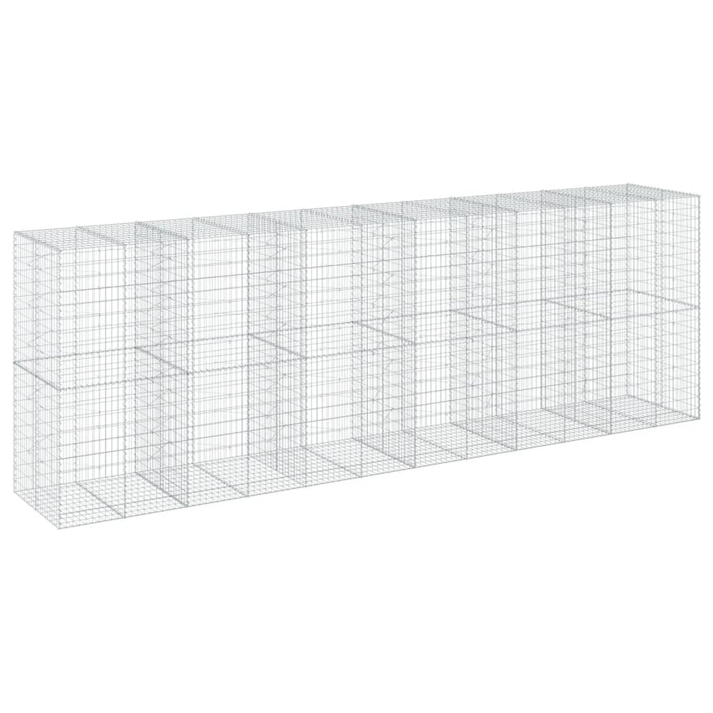 vidaXL Gabion with Lid 600x100x200 cm Galvanized Iron