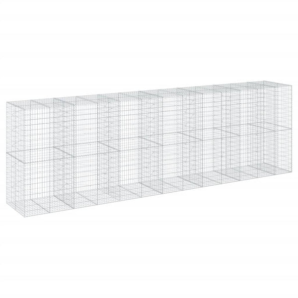 vidaXL Gabion Raised Garden Bed with Lid 650x100x200 cm Galvanised Iron