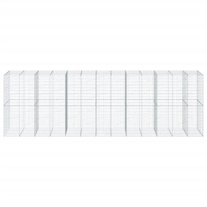 vidaXL Gabion Raised Garden Bed with Lid 650x100x200 cm Galvanised Iron