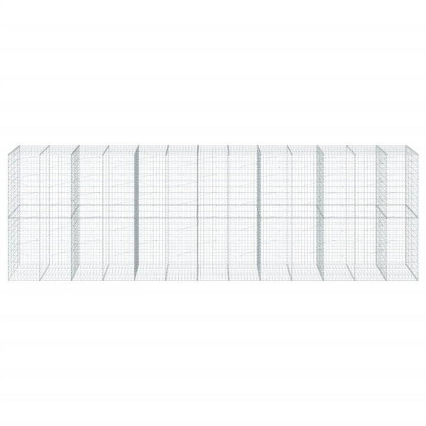 vidaXL Gabion Raised Garden Bed with Lid 650x100x200 cm Galvanised Iron