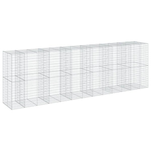 vidaXL Gabion Raised Garden Bed with Lid 650x100x200 cm Galvanised Iron