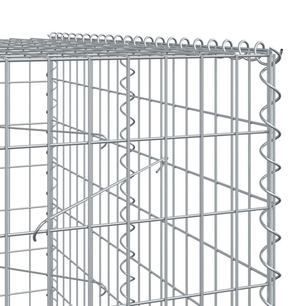 vidaXL Gabion Raised Garden Bed with Lid 650x100x200 cm Galvanised Iron