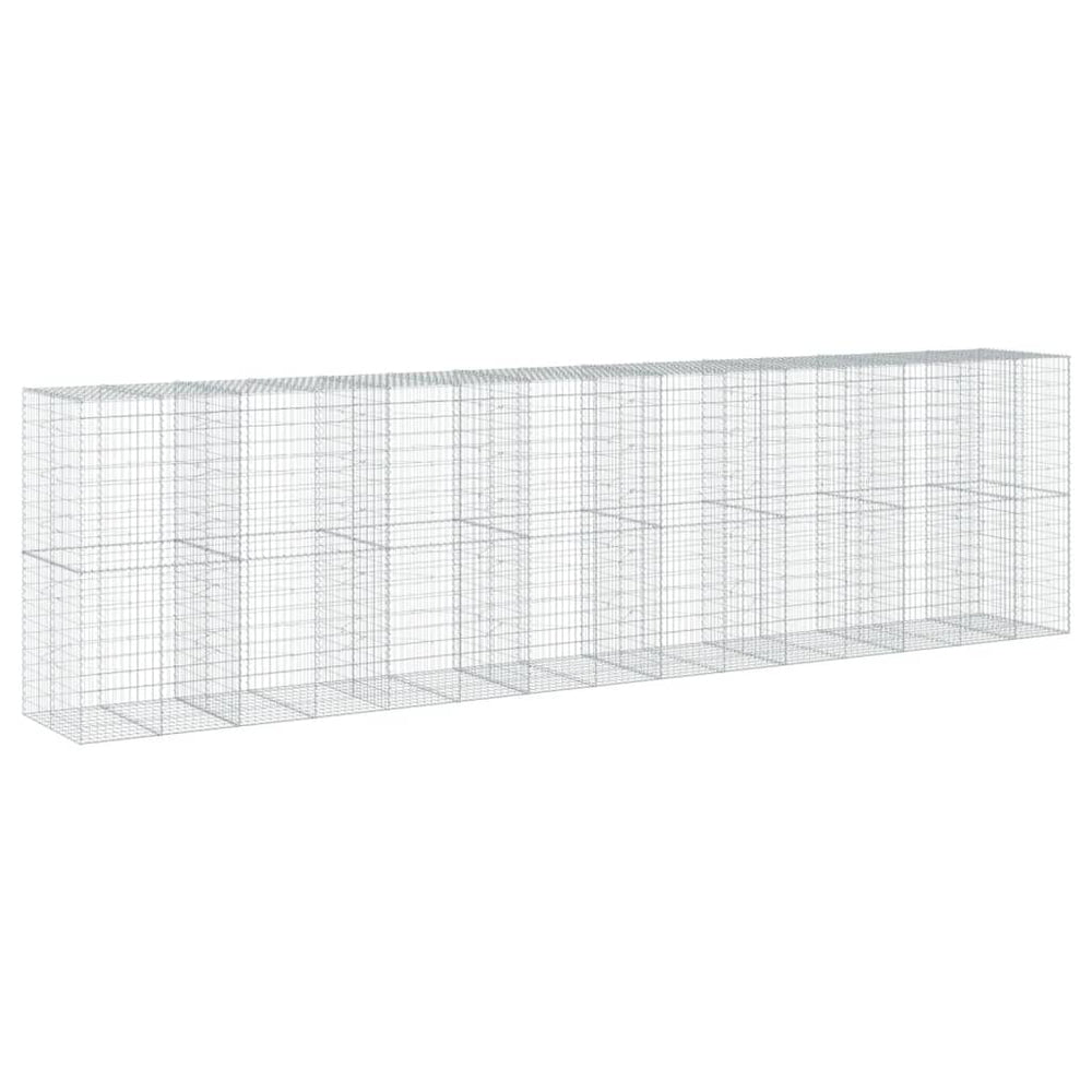 vidaXL Gabion with Lid 750x100x200 cm Galvanized Iron
