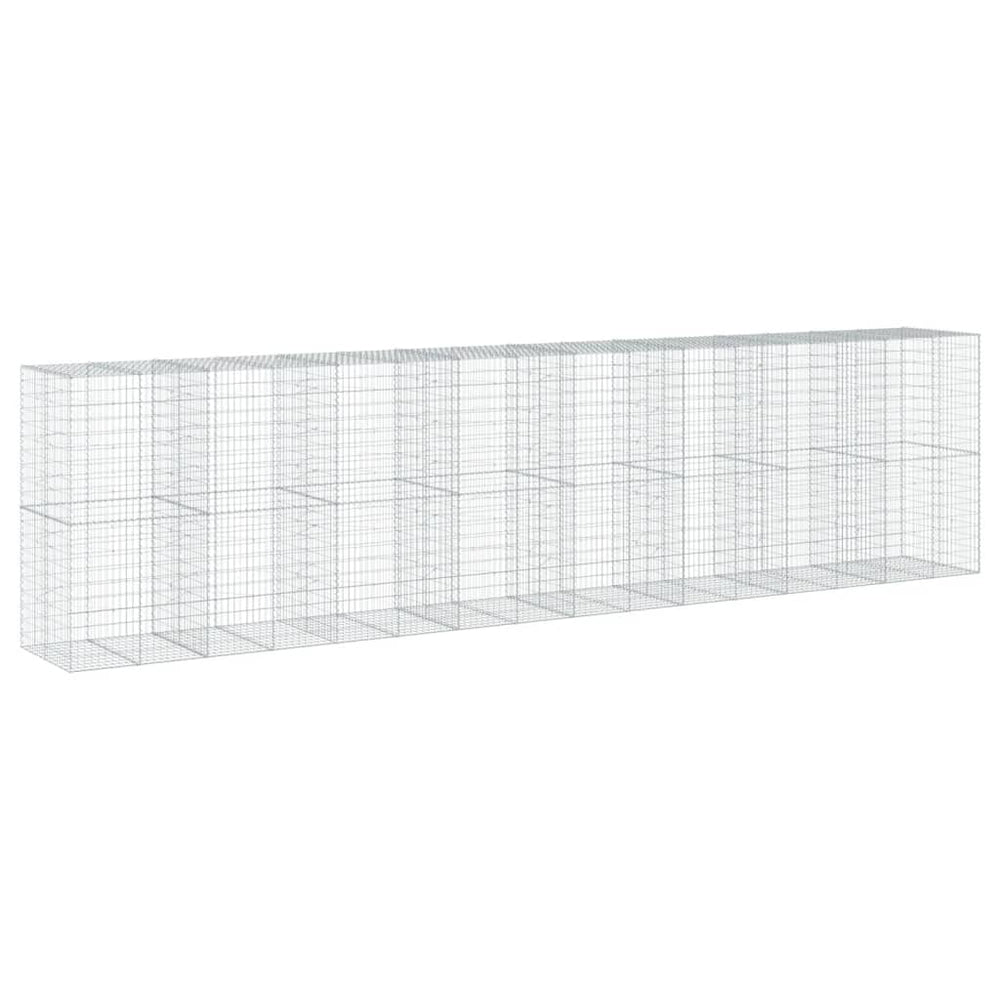 vidaXL Gabion with Lid 800x100x200 cm Galvanized Iron