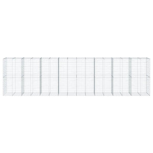 vidaXL Gabion with Lid 800x100x200 cm Galvanized Iron