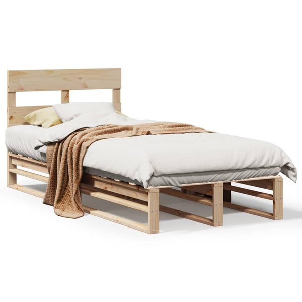 vidaXL Solid Wood Bed Frame without Mattress 75x190 cm Pine Wood