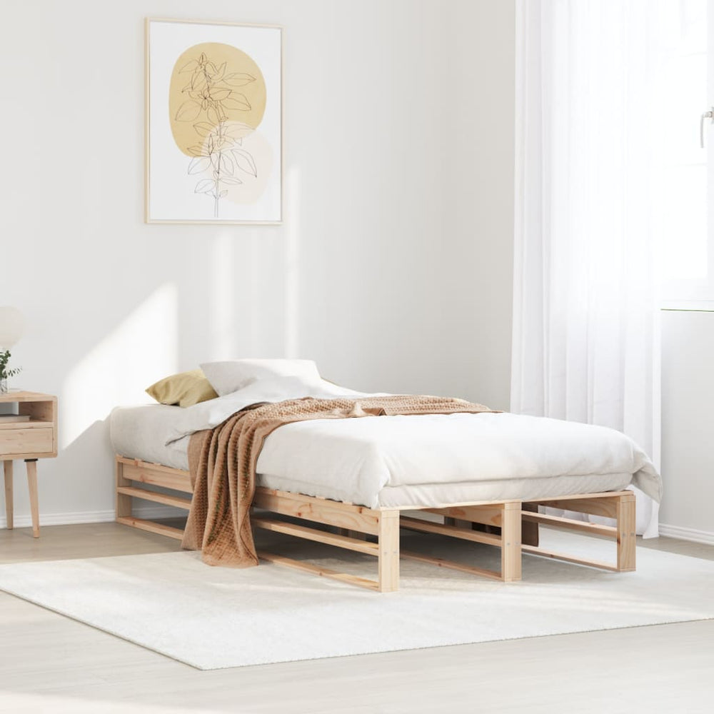 vidaXL Solid Wood Bed Frame without Mattress 100x200 cm Pine Wood