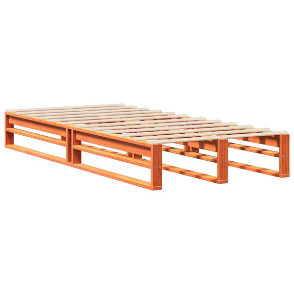 vidaXL Solid Wood Bed Frame without Mattress Waxed Brown 100x200 Pine Wood