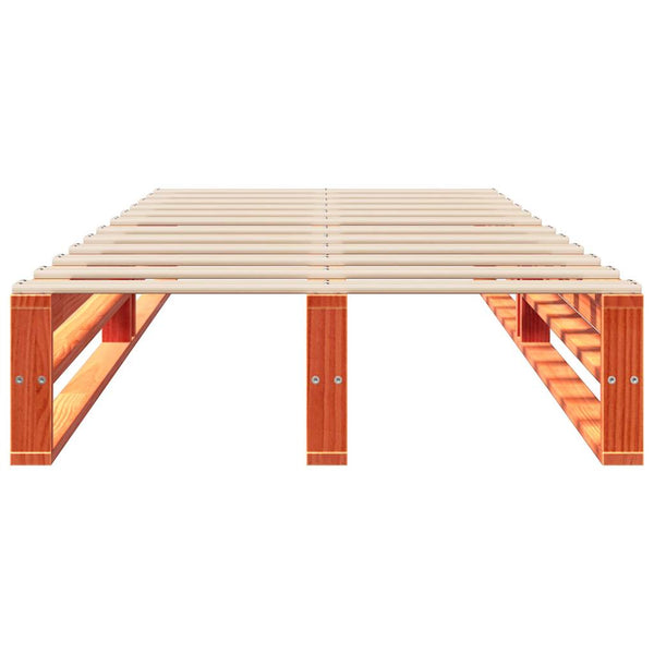vidaXL Solid Wood Bed Frame without Mattress Waxed Brown 100x200 Pine Wood