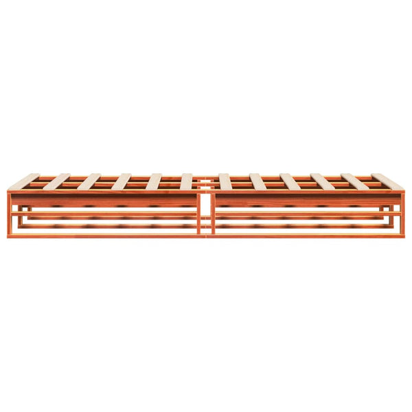 vidaXL Solid Wood Bed Frame without Mattress Waxed Brown 100x200 Pine Wood