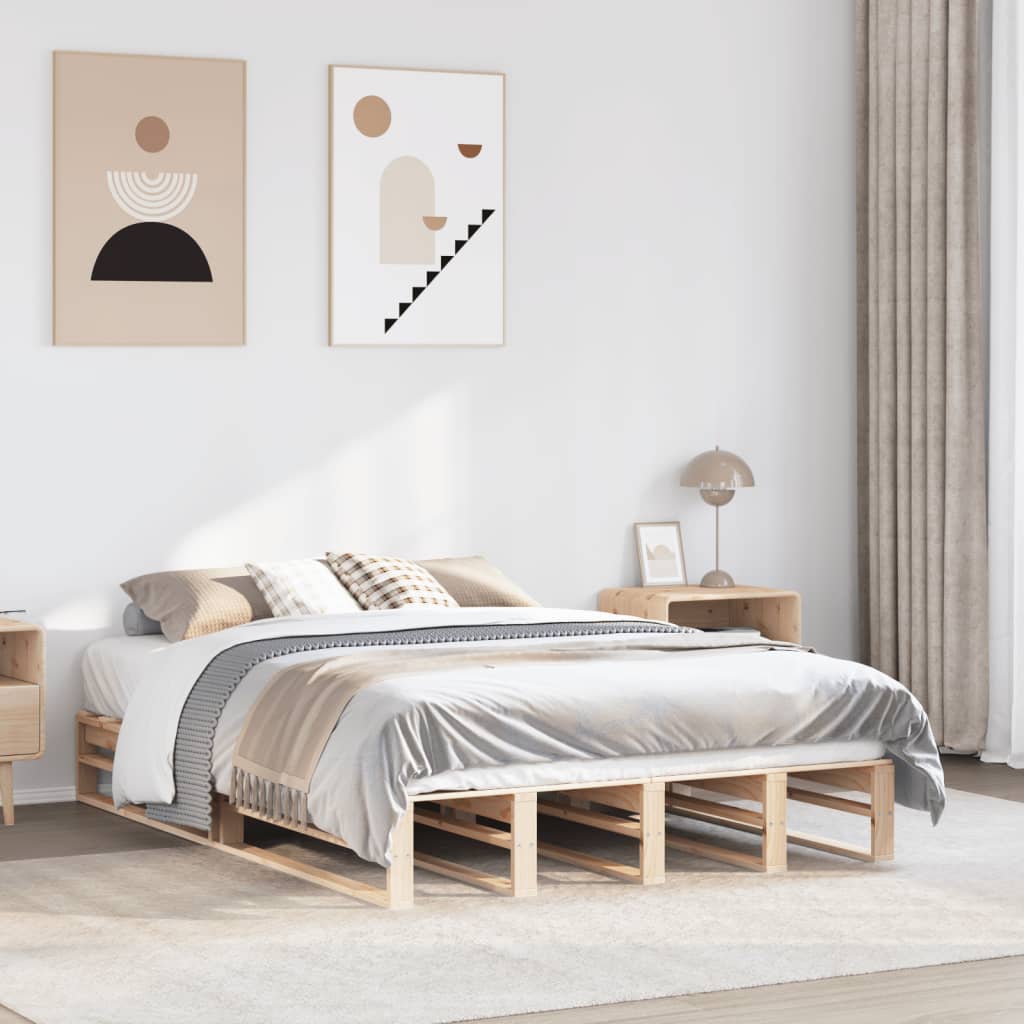 vidaXL Solid Wood Bed Frame without Mattress 120x200 cm Pinewood