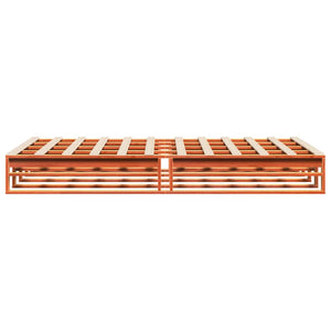 vidaXL Solid Wood Bed Frame without Mattress Waxed Brown 120x200 cm Pine Wood