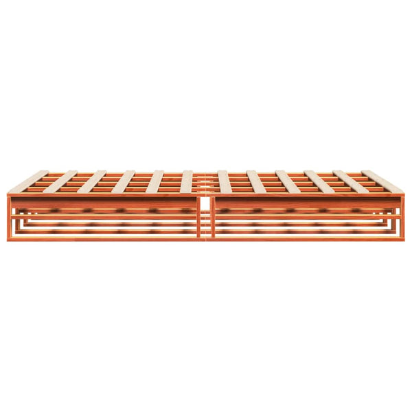 vidaXL Solid Wood Bed Frame without Mattress Waxed Brown 120x200 cm Pine Wood