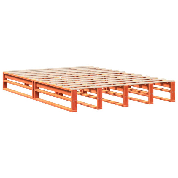vidaXL Solid Wood Bed Frame without Mattress Waxed Brown 120x200 cm Pine Wood