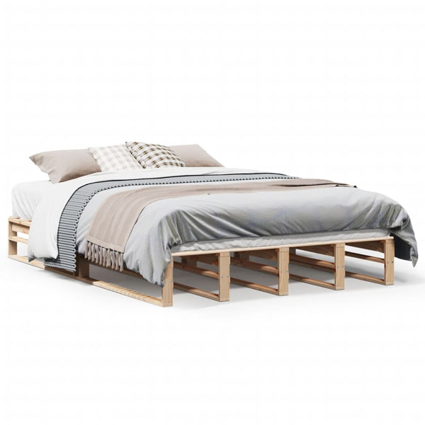 vidaXL Solid Wood Bed Frame without Mattress 140x200 cm Pine Wood