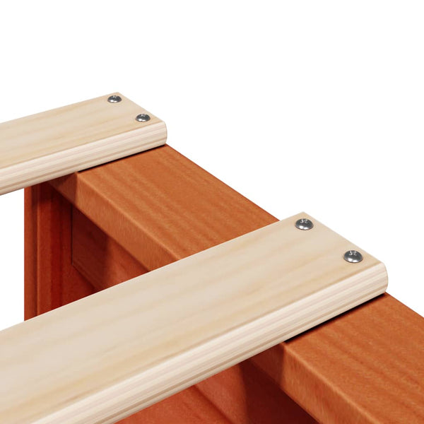 vidaXL Solid Wood Bed Frame without Mattress Waxed Brown 140x200 cm Pine Wood