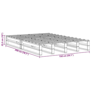 vidaXL Solid Pine Bed Frame without Mattress 150x200 cm