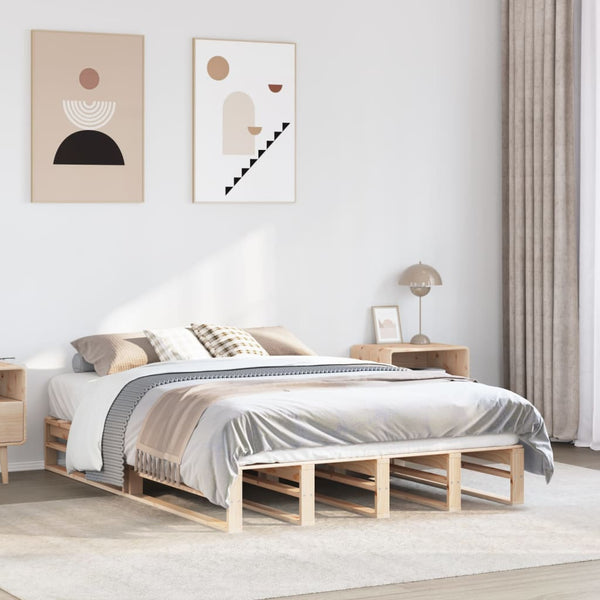 vidaXL Solid Pine Bed Frame without Mattress 150x200 cm