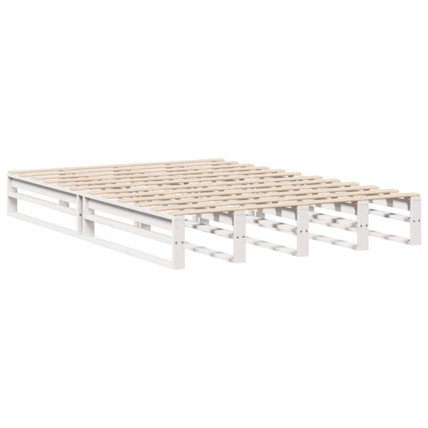 vidaXL Solid Wood Bed Frame without Mattress White 150x200 cm Pine Wood