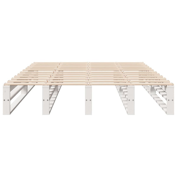 vidaXL Solid Wood Bed Frame without Mattress White 150x200 cm Pine Wood
